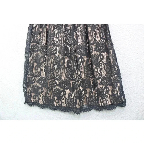 Altar'd State Black Lace Overlay A-Line Dress-Size Medium-Back Zip - Picture 4 of 12